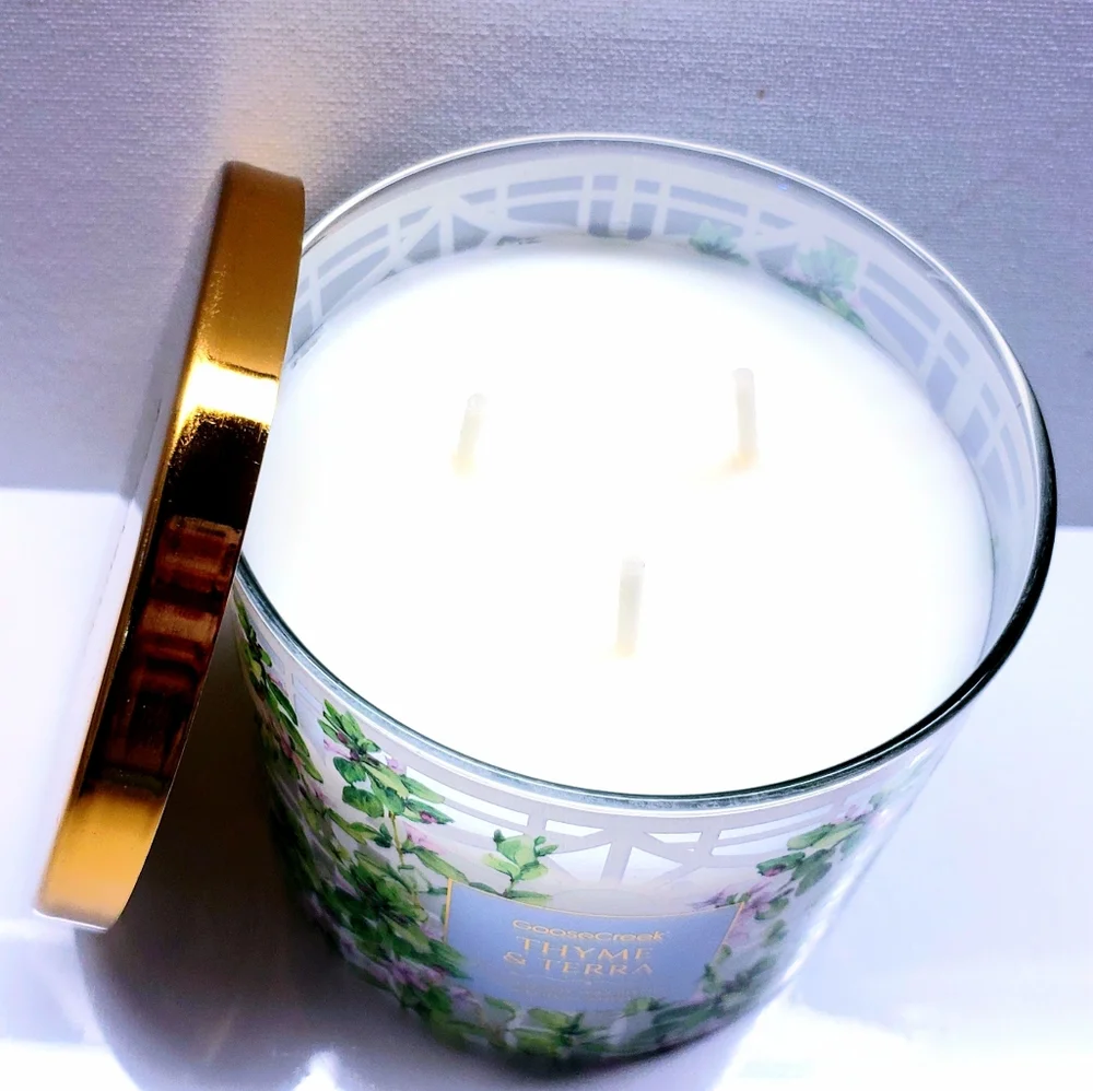 Goose Creek THYME & TERRA Large 3-Wick Scented Candle, 14.5 oz